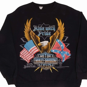 Scoop neck product polka dot playfulness VINTAGE HARLEY DAVIDSON SWEATSHIRT SIZE LARGE MADE IN USA 1980s