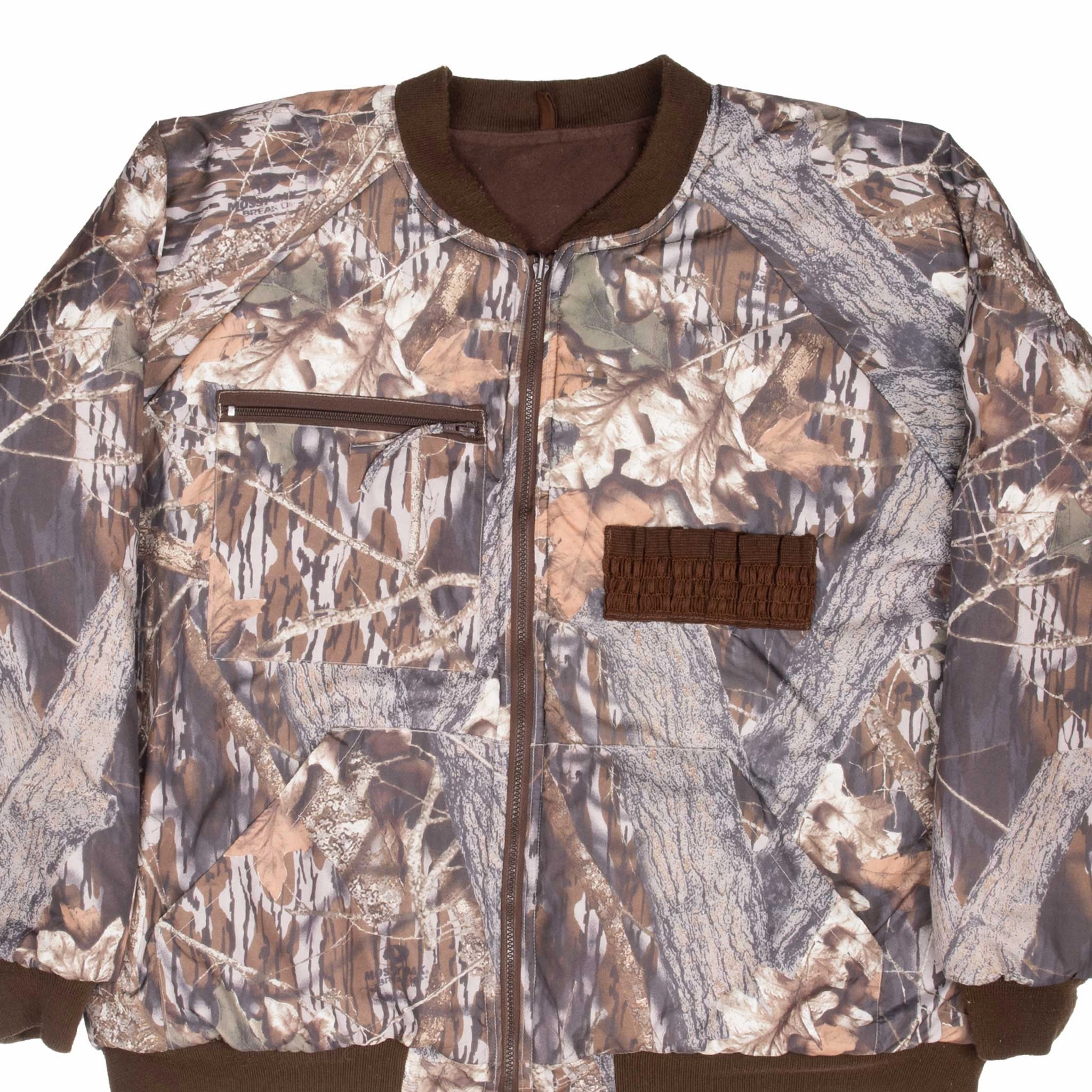 VINTAGE HUNTING CAMO MOSSY OAK GAMEHIDE REVERSIBLE BOMBER JACKET 2000S 2XL second - hand Cozy Comfort