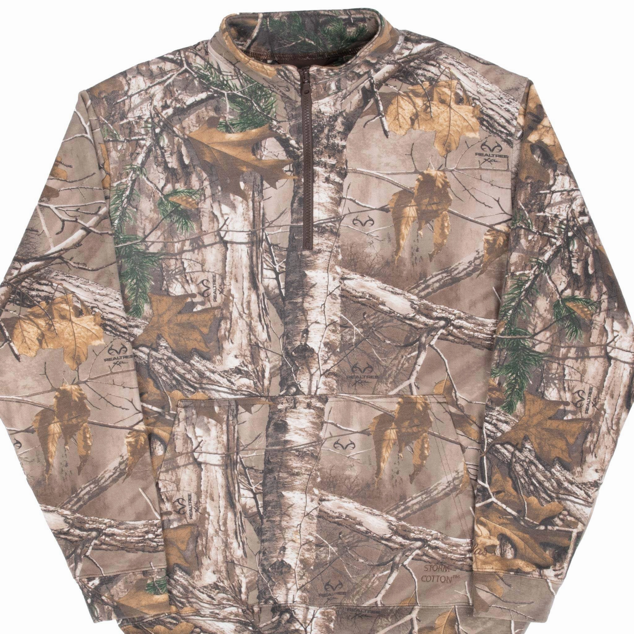 product sporty appeal VINTAGE HUNTING REALTREE XTRA CAMO QUARTER ZIP SWEATSHIRT LARGE
