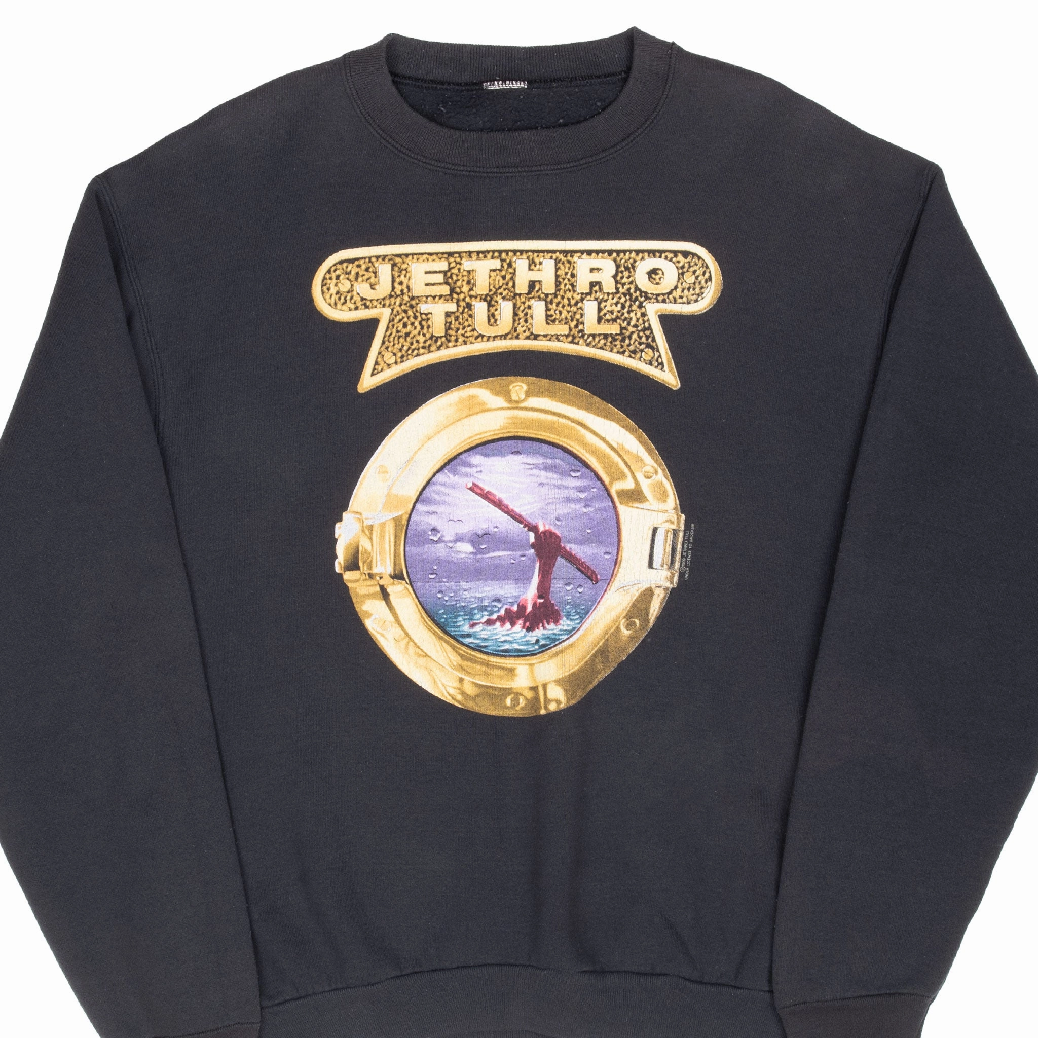 VINTAGE JETHRO TULL ROCK ISLAND 1989 SWEATSHIRT XL Casual Hoodie Style Tassel accents