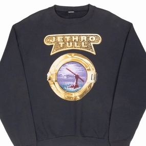 VINTAGE JETHRO TULL ROCK ISLAND 1989 SWEATSHIRT XL Casual Hoodie Style Tassel accents