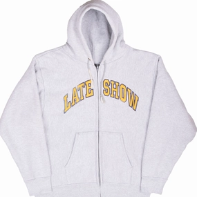 product gemstone luxury VINTAGE LATE SHOW DAVID LETTERMAN GREY ZIP UP HOODIE SWEATSHIRT 1990S XL MADE US