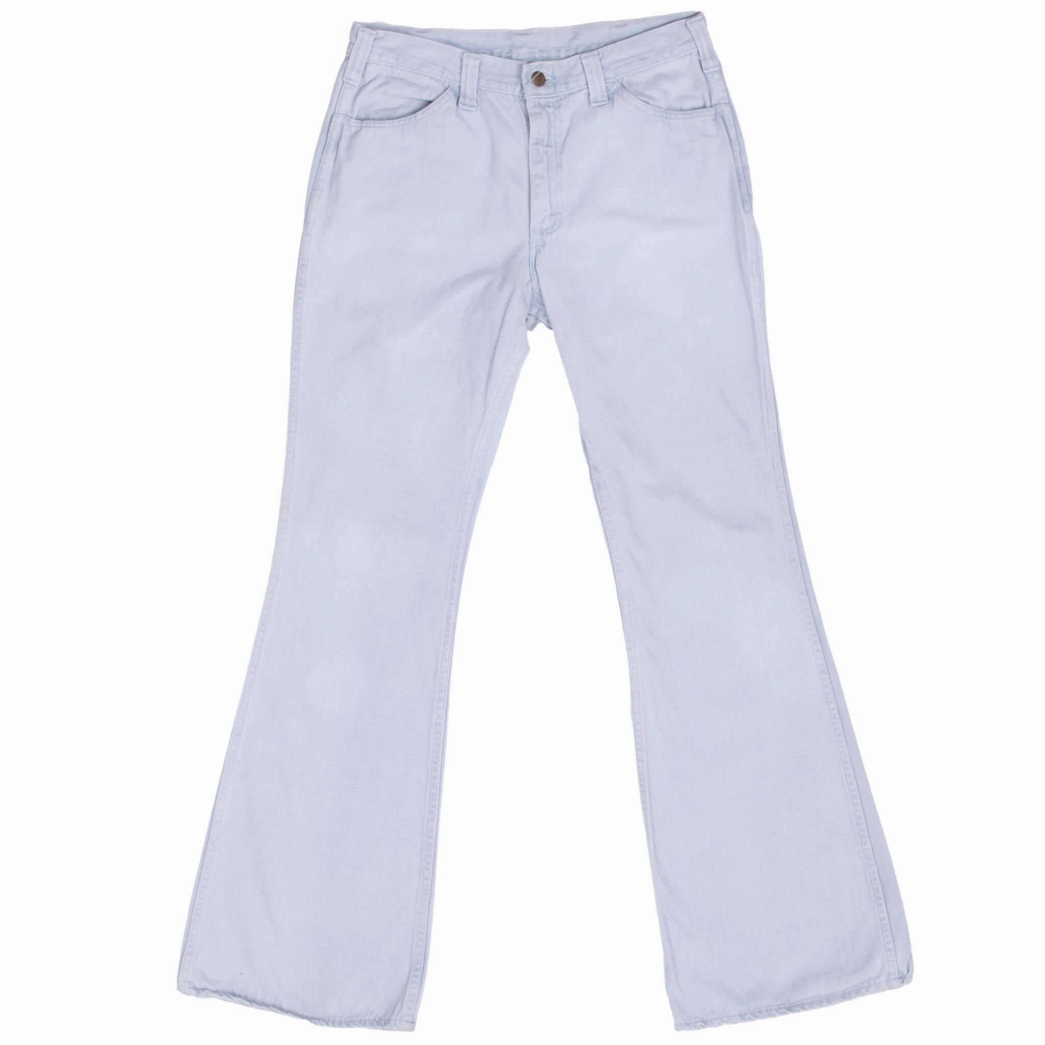 Softened Lining Urban Fit VINTAGE LEE BOTTOM BELL LIGHT BLUE WOMEN JEANS SIZE 30X33 1970S MADE IN USA