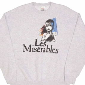 VINTAGE LES MISERABLES SWEATSHIRT 1986 SIZE XL MADE IN USA Smart Fashion Layering Piece