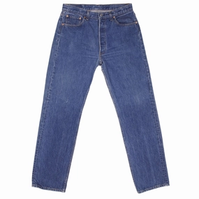 Wide Leg Silhouette Streetwear Fan Beach Day VINTAGE LEVIS 501 INDIGO JEANS 1980S SIZE 33X32 W33 L32 MADE IN USA