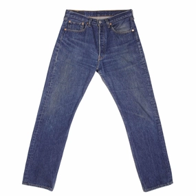 Casual Friday Elegant Casual Raw Hem Design VINTAGE LEVIS 501 INDIGO JEANS 1990S SIZE 32X32 MADE IN USA
