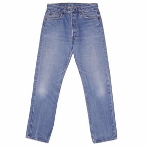 Belt Loop Reinforcement VINTAGE LEVIS 501 JEANS INDIGO 1980S SIZE W32 L32 MADE IN USA