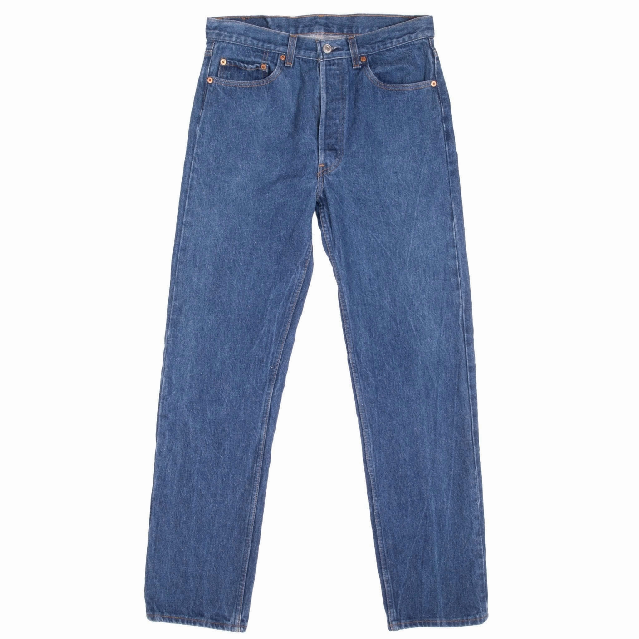 VINTAGE LEVIS 501 JEANS INDIGO 1980S SIZE W33 L32 MADE IN USA Smart Casual Athlete Fit Odor Control Tech