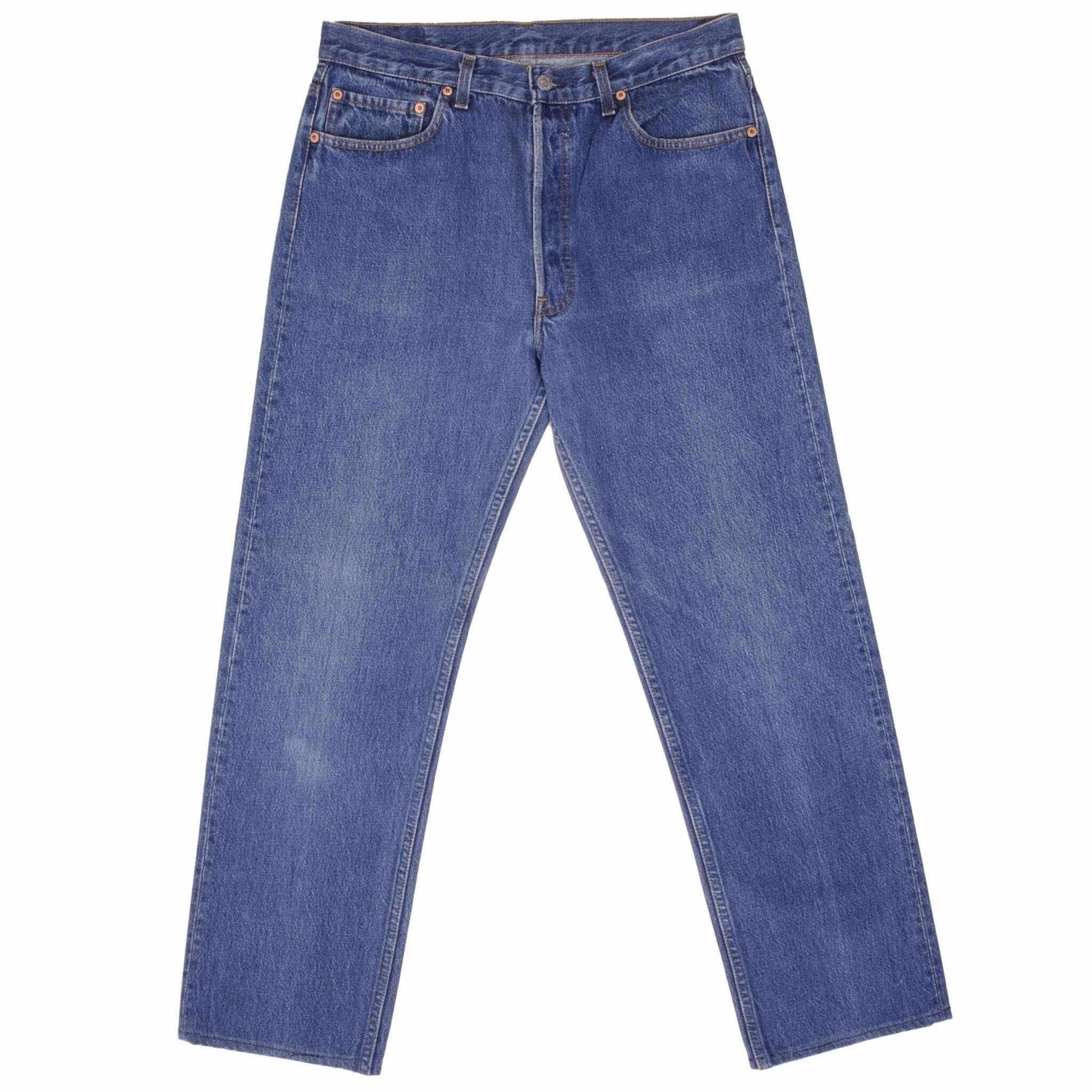 Basic Layers Eco Friendly Production VINTAGE LEVIS 501 JEANS INDIGO 1980S SIZE W34 L29 1/2 MADE IN USA