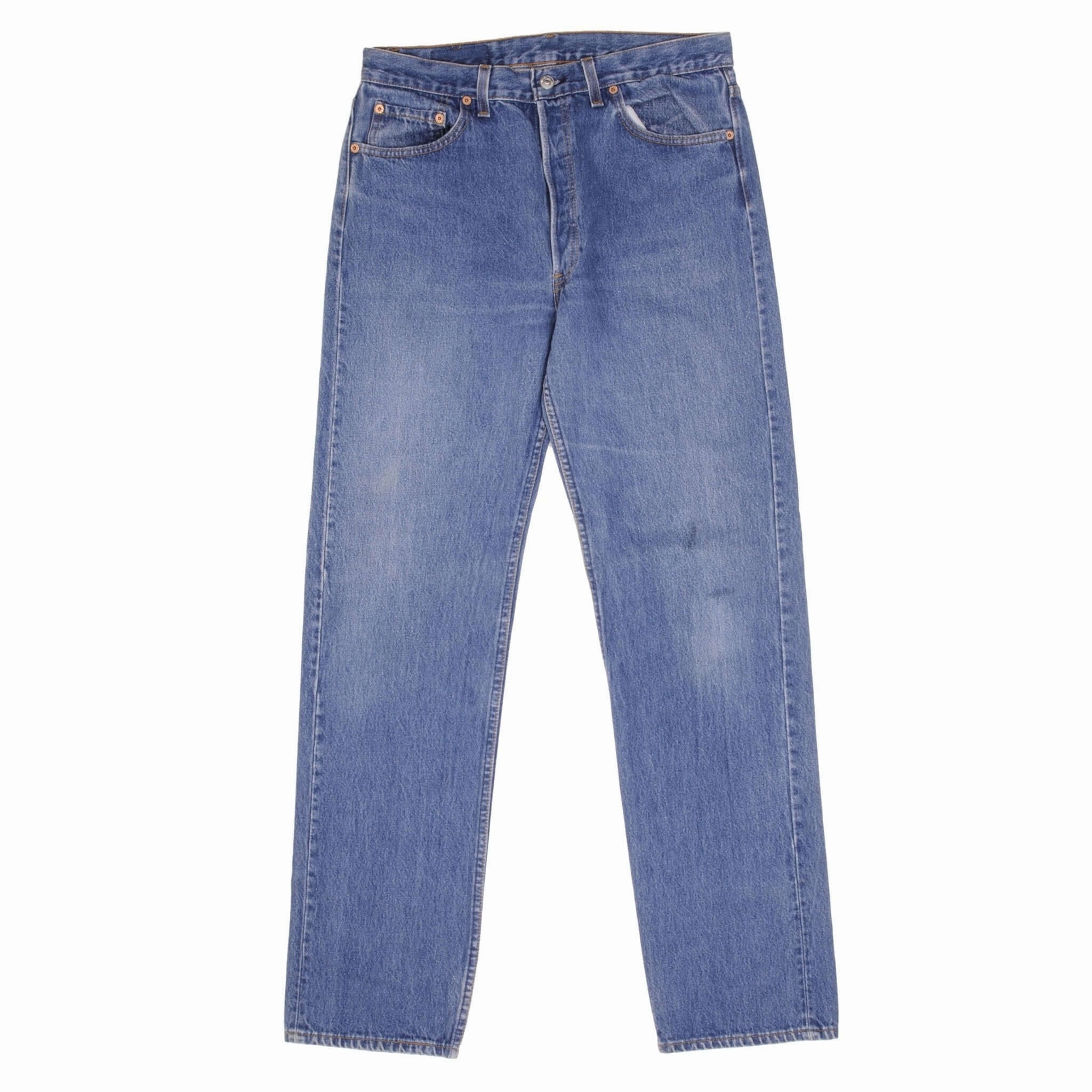 VINTAGE LEVIS 501 JEANS INDIGO 1980S SIZE W34 L34 MADE IN USA Weather Proof Clean Piece