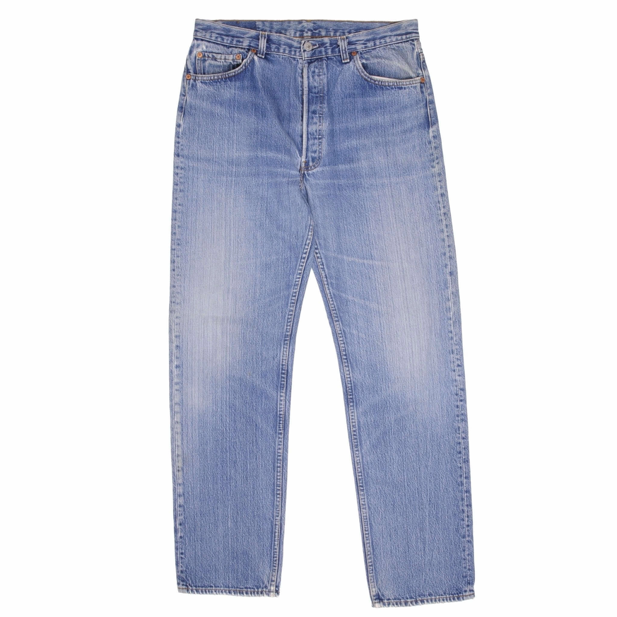 VINTAGE LEVIS 501 JEANS INDIGO 1980S SIZE W35 L33 MADE IN USA Loose Outdoor Adventure Work Meeting Chic Appearance