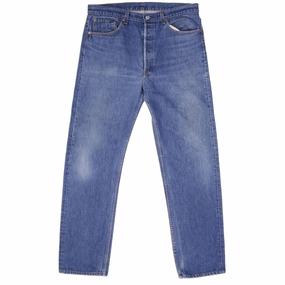 VINTAGE LEVIS 501 JEANS INDIGO 1980S SIZE W36 L33 MADE IN USA elastic waistband