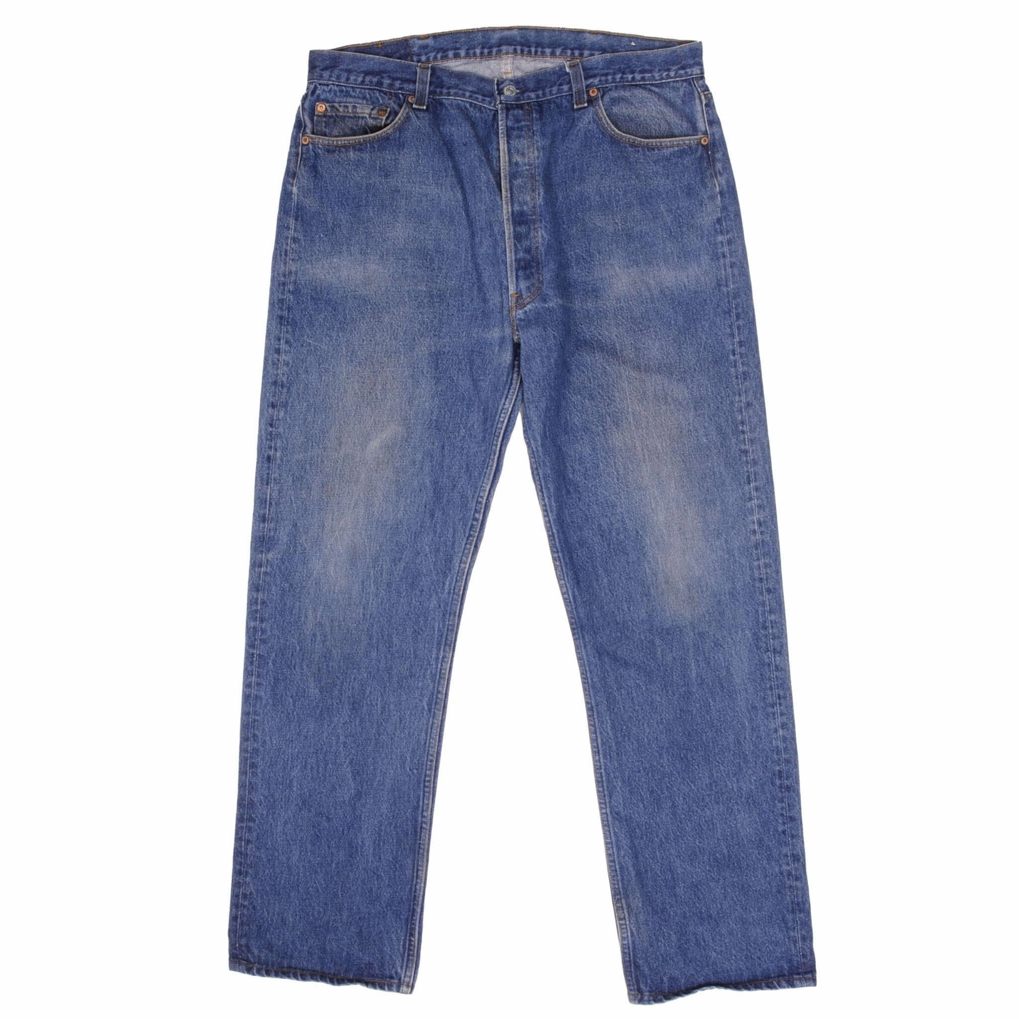 Low Profile Zipper Unisex Wear Premium VINTAGE LEVIS 501 JEANS INDIGO 1980S SIZE W37 L32 MADE IN USA