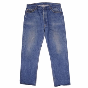 Low Profile Zipper Unisex Wear Premium VINTAGE LEVIS 501 JEANS INDIGO 1980S SIZE W37 L32 MADE IN USA