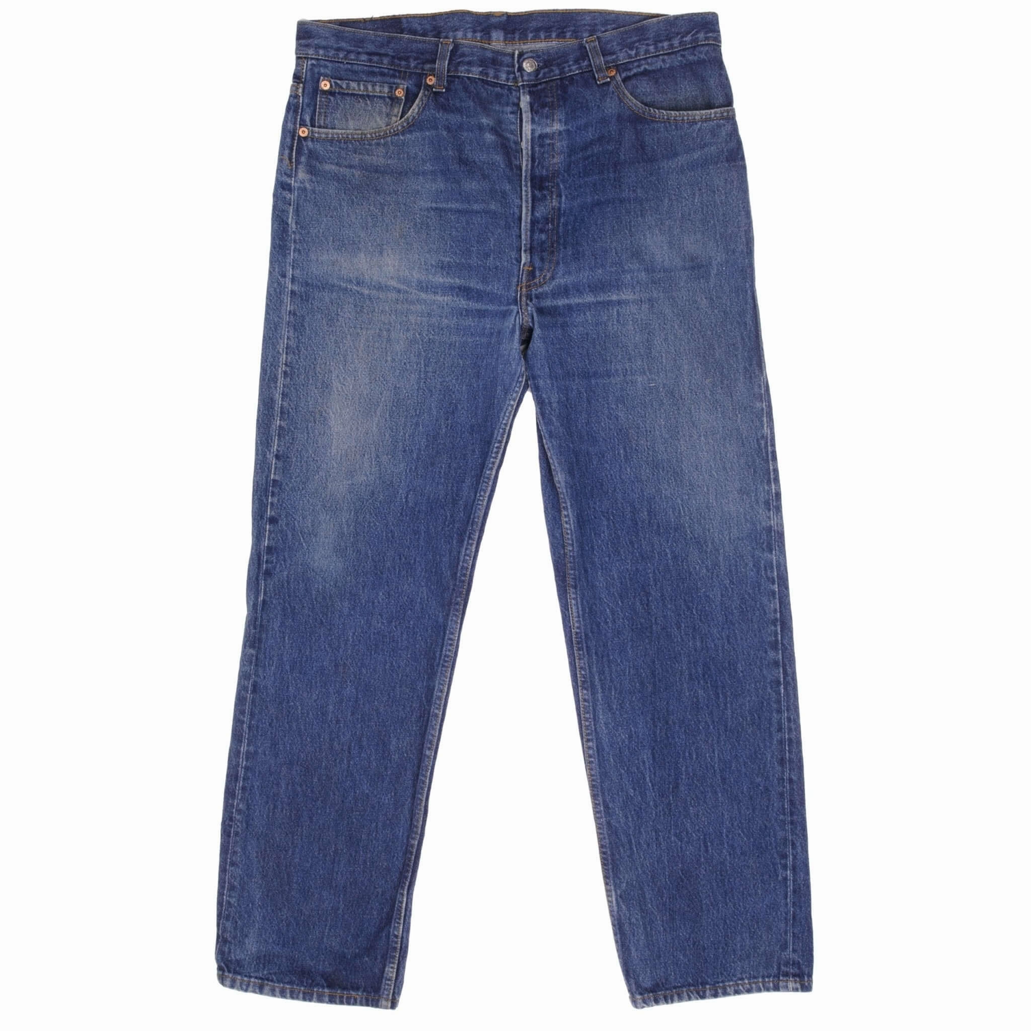 VINTAGE LEVIS 501 JEANS INDIGO 1980S SIZE W38 L30 MADE IN USA Cool Silhouette Contemporary Waist