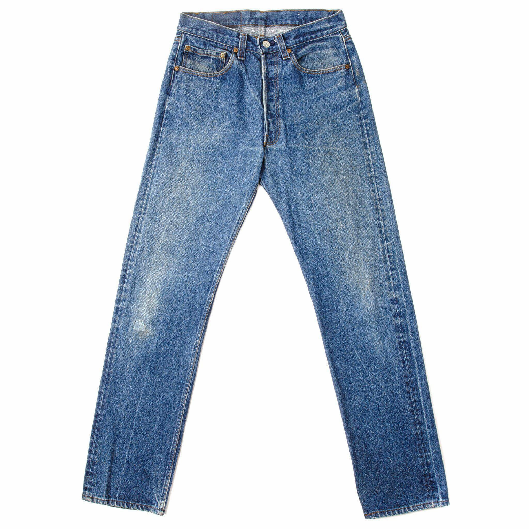 VINTAGE LEVIS 501 JEANS INDIGO 1985-1988 SIZE W30 L32 MADE IN USA Adjustable Belt Loops