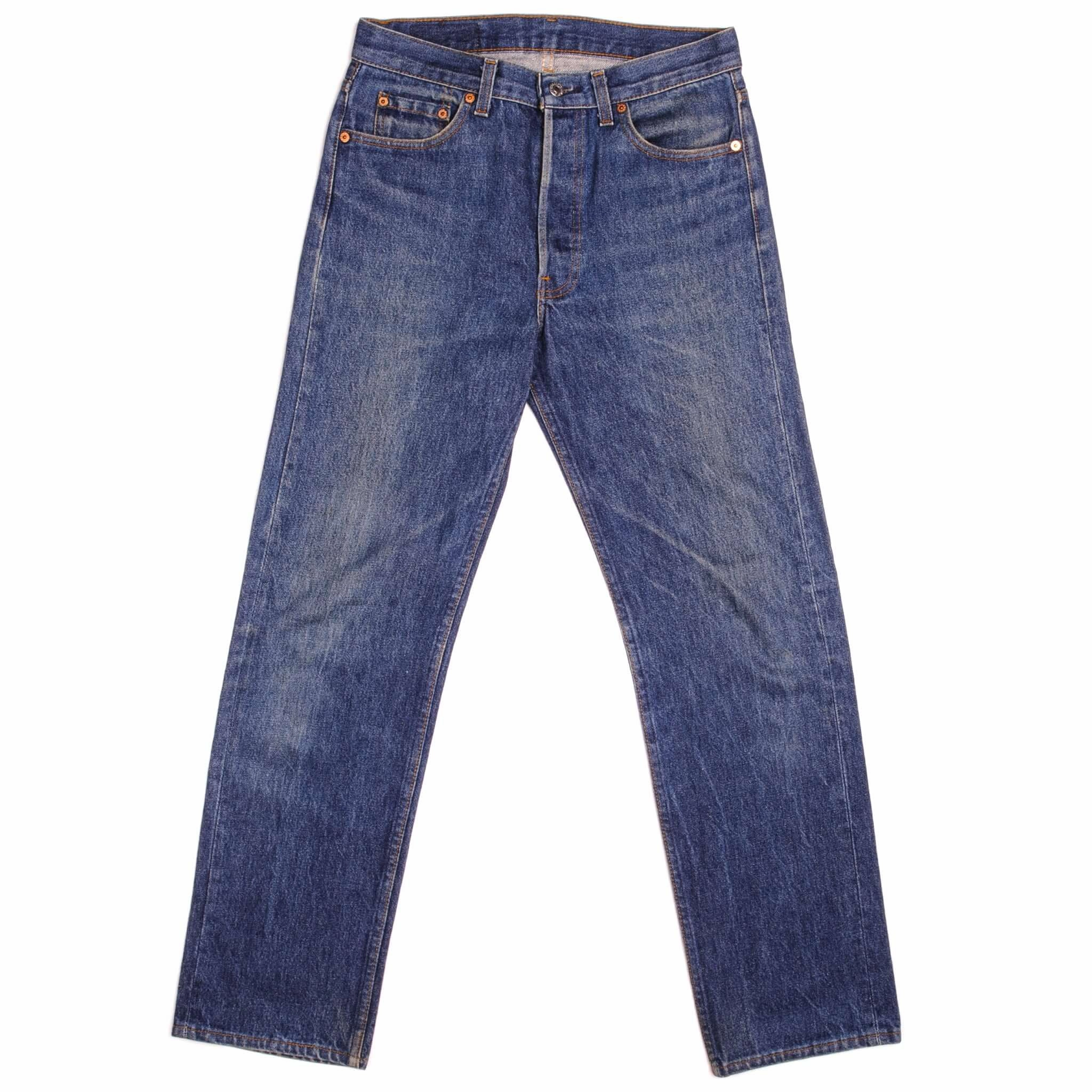 VINTAGE LEVIS 501 JEANS INDIGO 1988-1993 SIZE W30 L29 MADE IN USA Premium Cotton Blend Contemporary Style