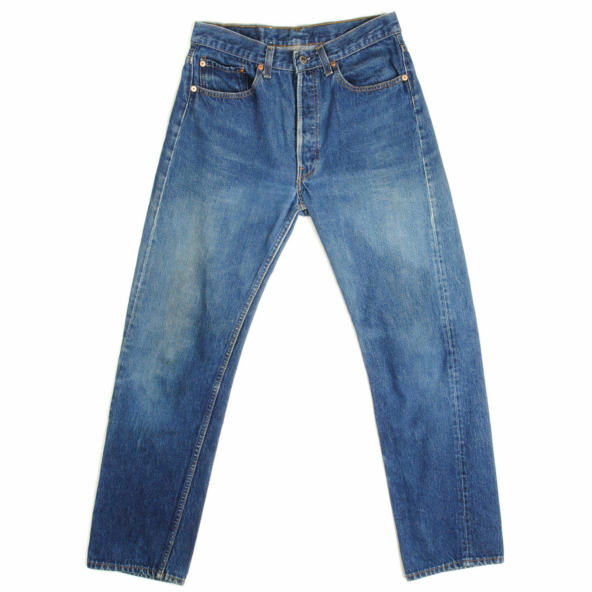 VINTAGE LEVIS 501 JEANS INDIGO 1988-1993 SIZE W30 L30 MADE IN USA Classic Wear Textured Cool Weather