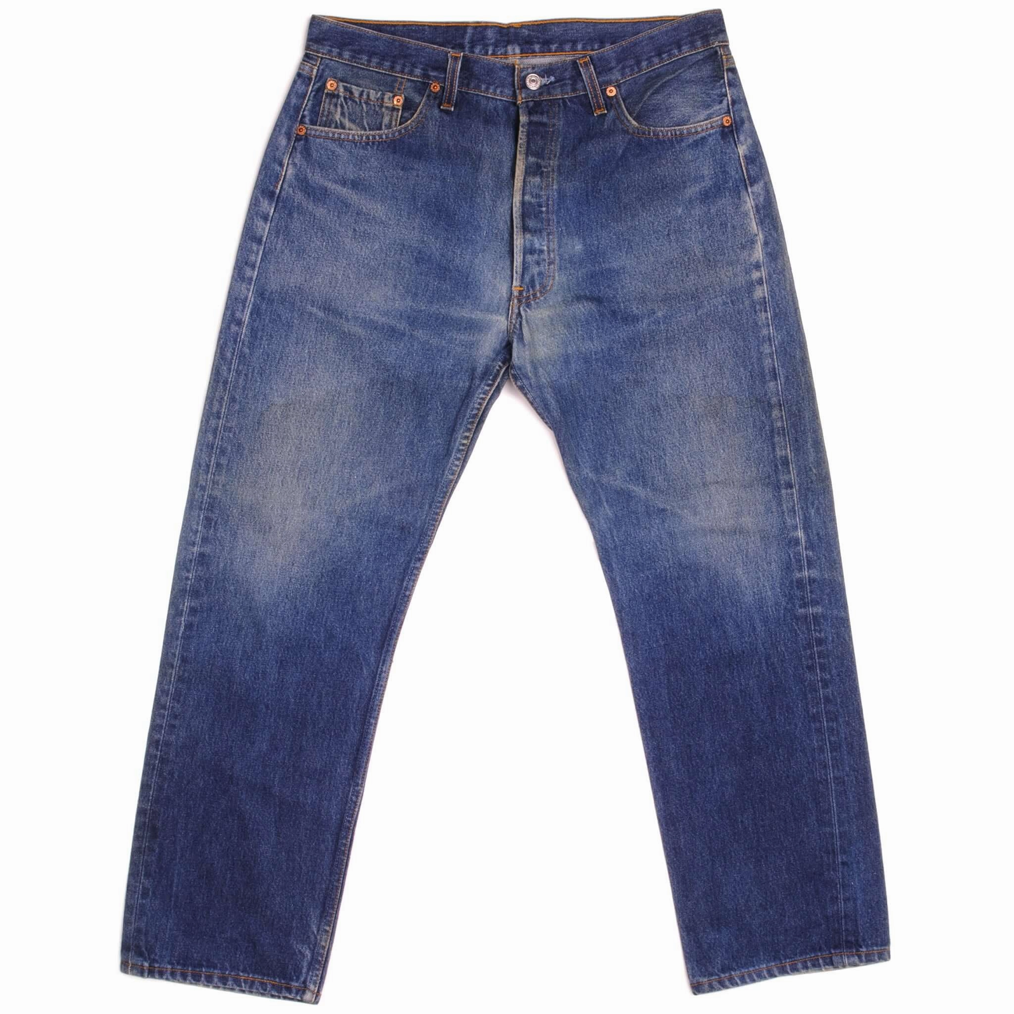 VINTAGE LEVIS 501 JEANS INDIGO 90s SIZE W35 L29 MADE IN USA Sporty Comfort Minimal Edge