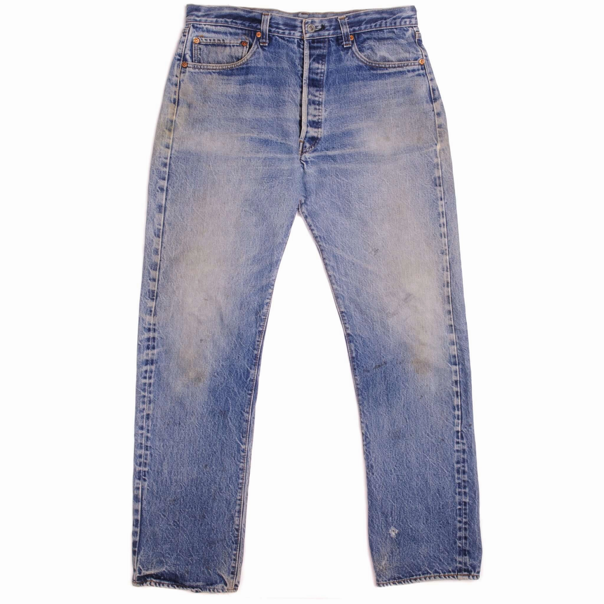 Comfortable Waistband VINTAGE LEVIS 501 JEANS INDIGO REDLINE SELVEDGE 80s SIZE 34W L31 MADE IN USA