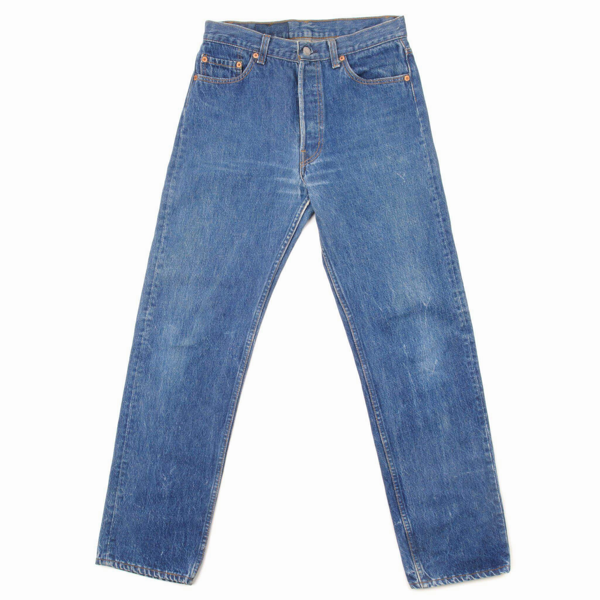 VINTAGE LEVIS 501 JEANS INDIGO SIZE W30 L29 MADE IN USA Perfect Waistband