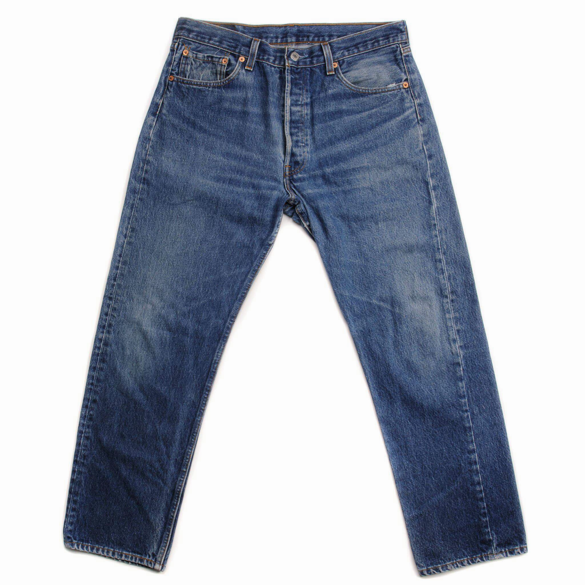 VINTAGE LEVIS 501 JEANS SIZE 33X29 W33 L29 MADE IN USA Sandblasted Finish Smart Casual Athlete Fit