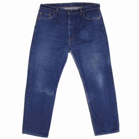 VINTAGE LEVIS 505 INDIGO JEANS 1980S SIZE L40 W30 MADE IN USA Stretch Denim Technology Minimal Shrinkage Fabric