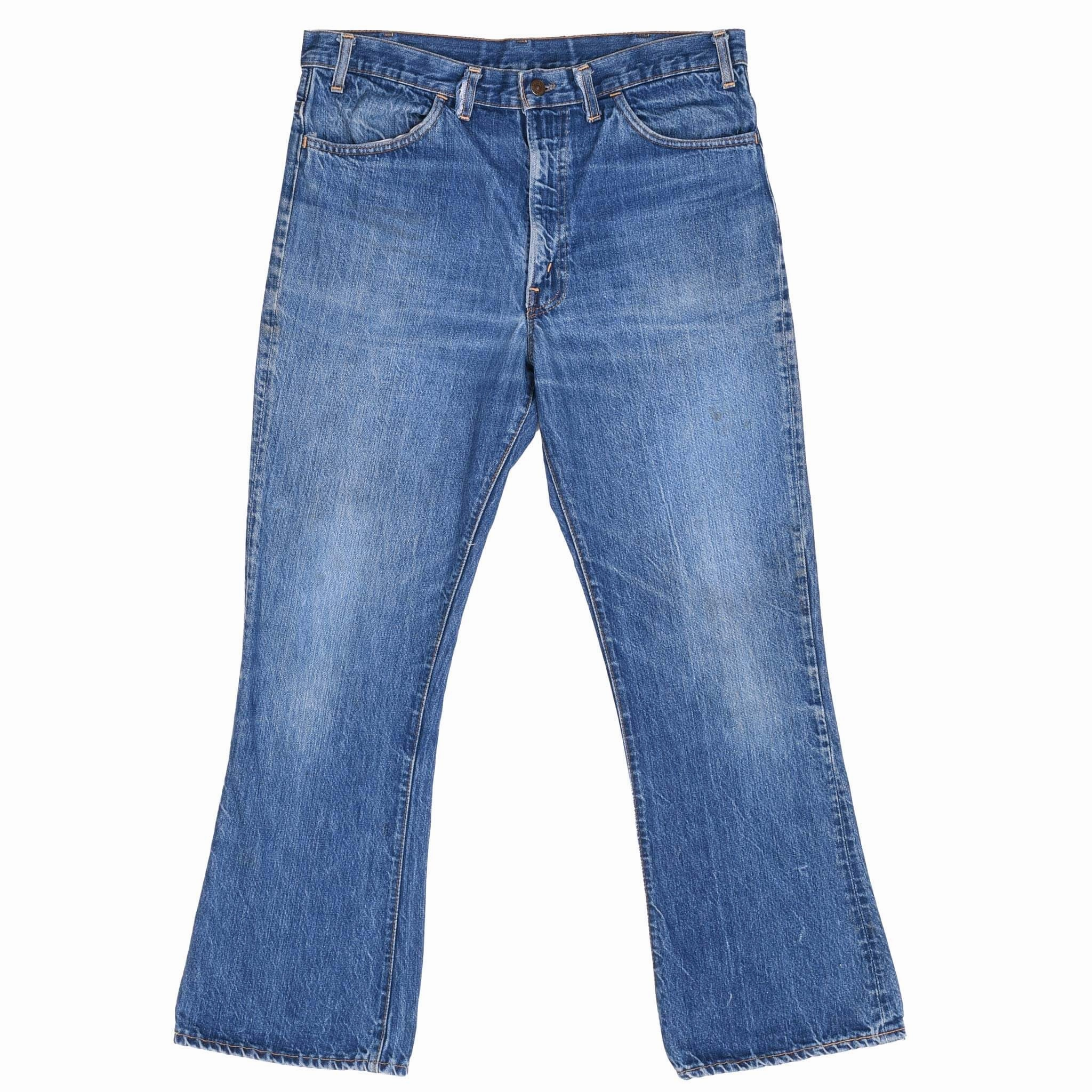 Evening Stroll Weekend Getaway VINTAGE LEVIS 517 BOOTCUT SINGLE STITCH JEANS INDIGO 1970S SIZE W35 L29 MADE USA