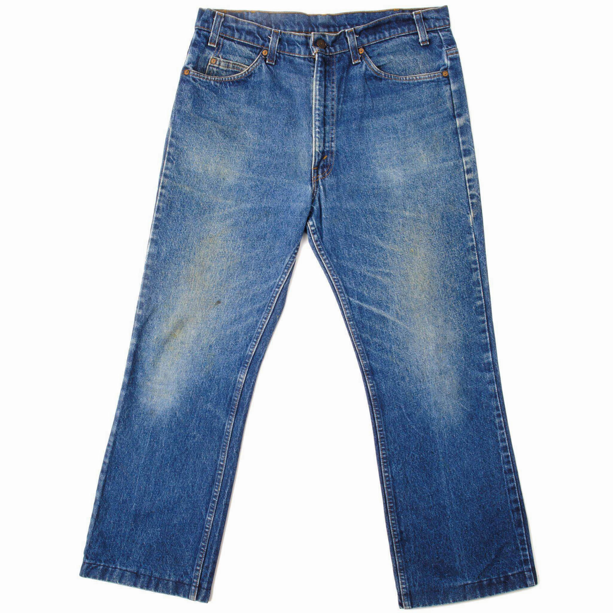 Road Trip Bold Look Smart Casual Relaxed Style Outdoor Enthusiast Evening Stroll VINTAGE LEVIS 517 JEANS INDIGO 1984-1985 SIZE W35 L28 MADE IN USA