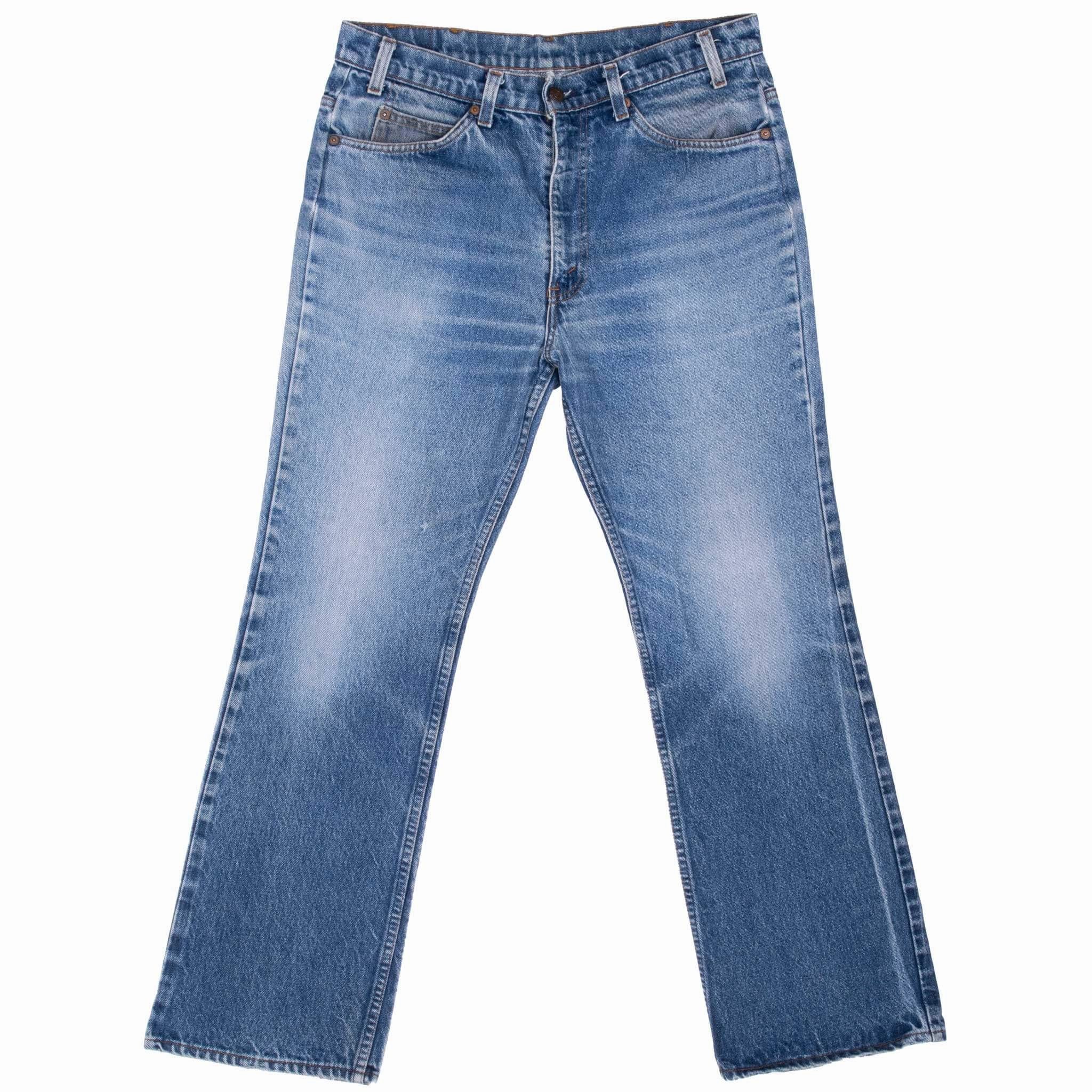 Layered Look Eco Certified Textile Standards VINTAGE LEVIS 517 ORANGE TAB INDIGO JEANS 32X30 MADE IN USA