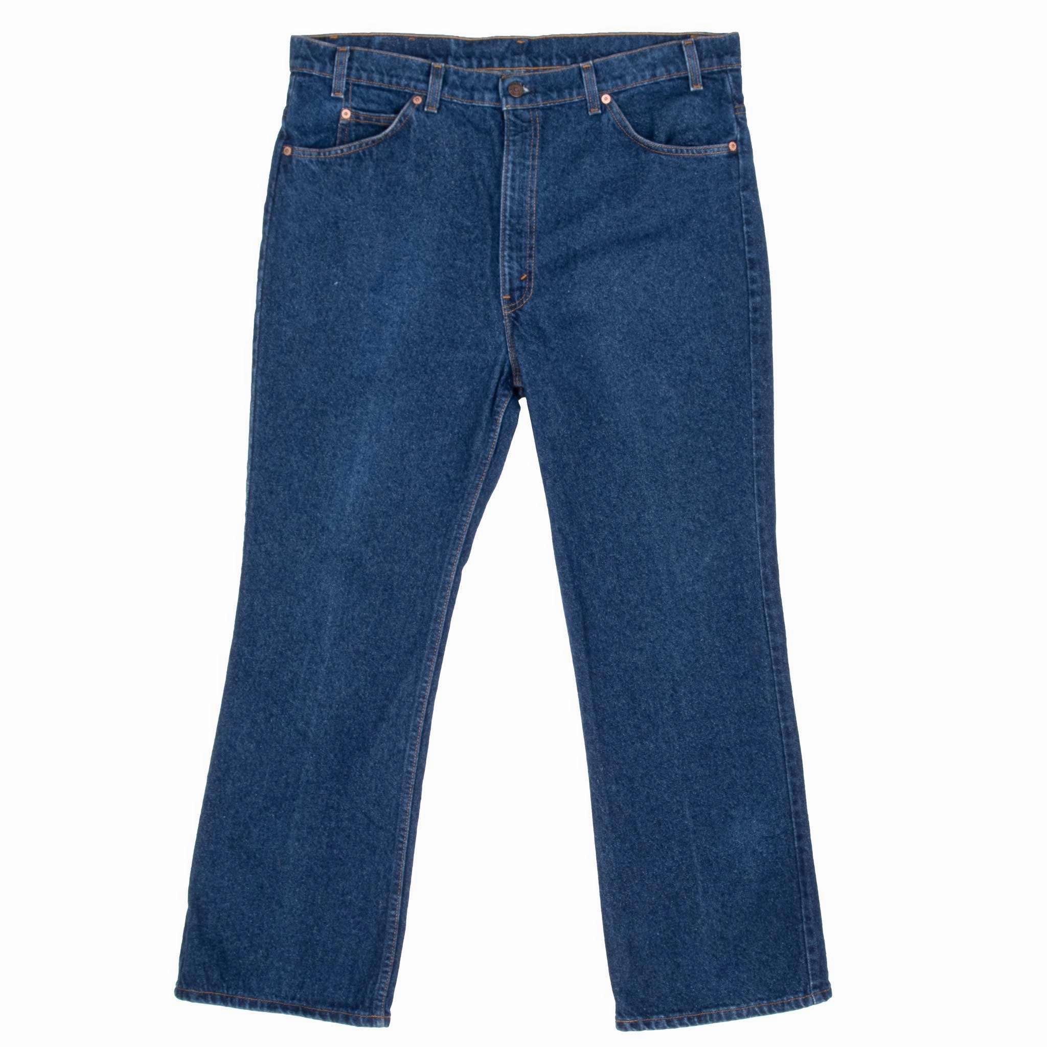 VINTAGE LEVIS 517 ORANGE TAB INDIGO JEANS 40X30 MADE IN USA Minimalist Pocket Layout Wardrobe Choice