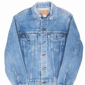 VINTAGE LEVIS DENIM JACKET TYPE 3 SINGLE STITCH 2 POCKETS SIZE 36 MADE IN USA NonIrritating Tagless Neck Muted Look