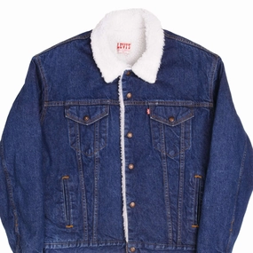 Fast Paced VINTAGE LEVIS SHERPA TRUCKER DENIM JACKET 1980's SIZE 44L MADE IN USA