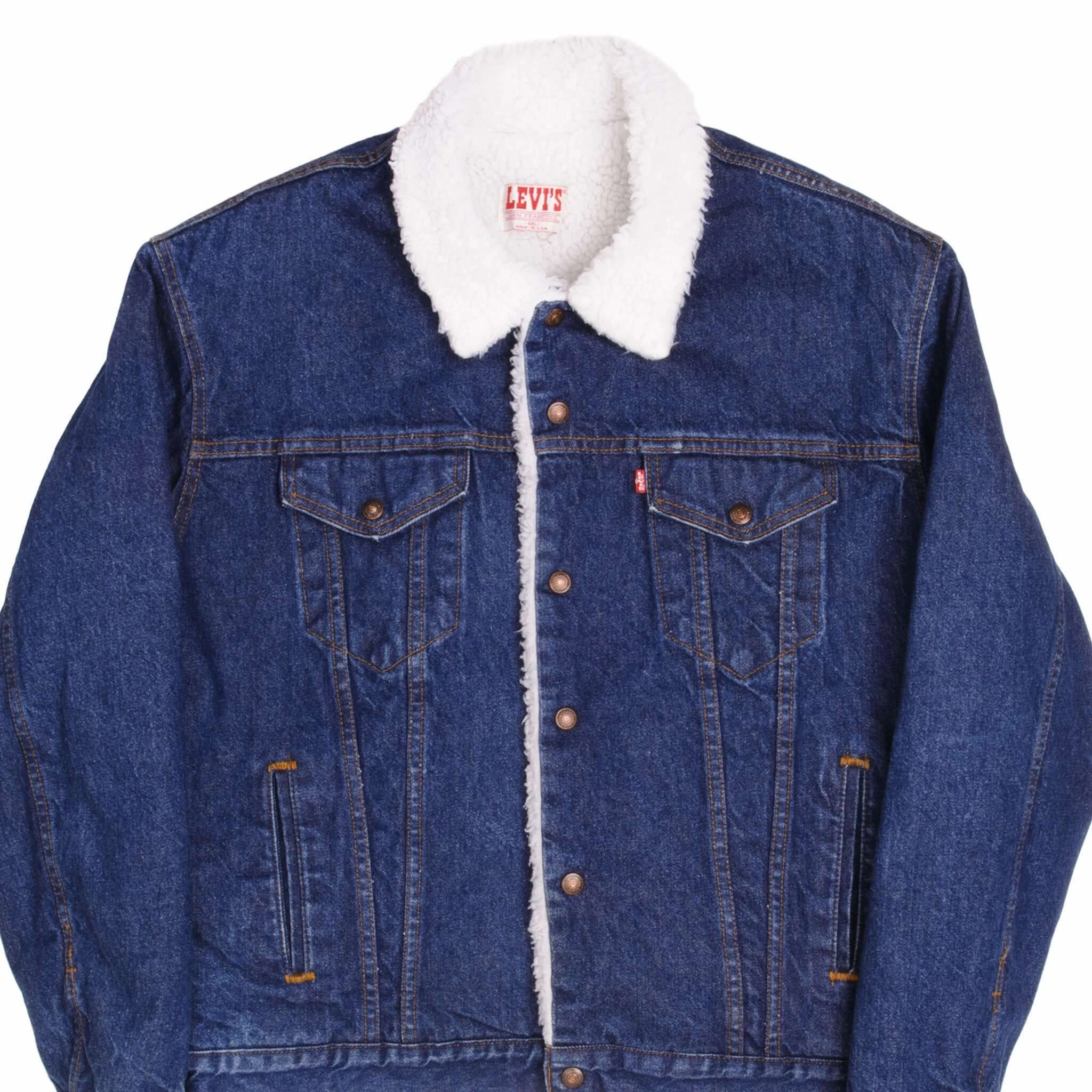 Fast Paced VINTAGE LEVIS SHERPA TRUCKER DENIM JACKET 1980's SIZE 44L MADE IN USA