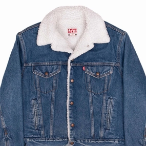 Chilly Shield VINTAGE LEVIS SHERPA TRUCKER DENIM JACKET 1980S SIZE 40R MADE IN USA