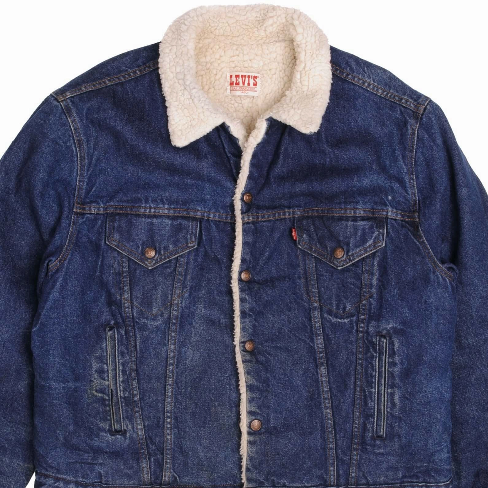 Fitted Timeless Protection VINTAGE LEVIS SHERPA TRUCKER DENIM JACKET 1980S SIZE 48L MADE IN USA