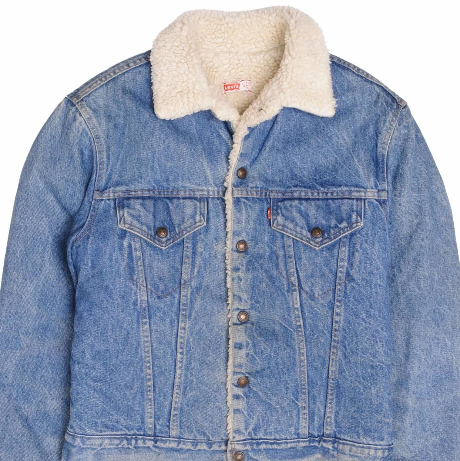 Urban Detail Walk VINTAGE LEVIS SHERPA TRUCKER DENIM JACKET 2 POCKETS 1970S SIZE 40 MADE IN USA