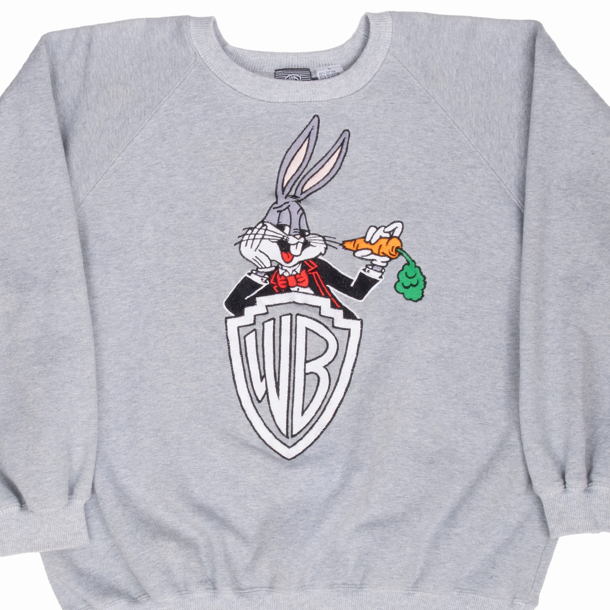 VINTAGE LOONEY TUNES BUGS BUNNY EMBROIDERED 1991 SWEATSHIRT LARGE Effortless Hoodie