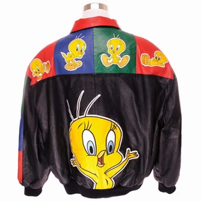 snowboarder Easy Comfort VINTAGE LOONEY TUNES TWEETY LEATHER JACKET 1999 SIZE 3XL