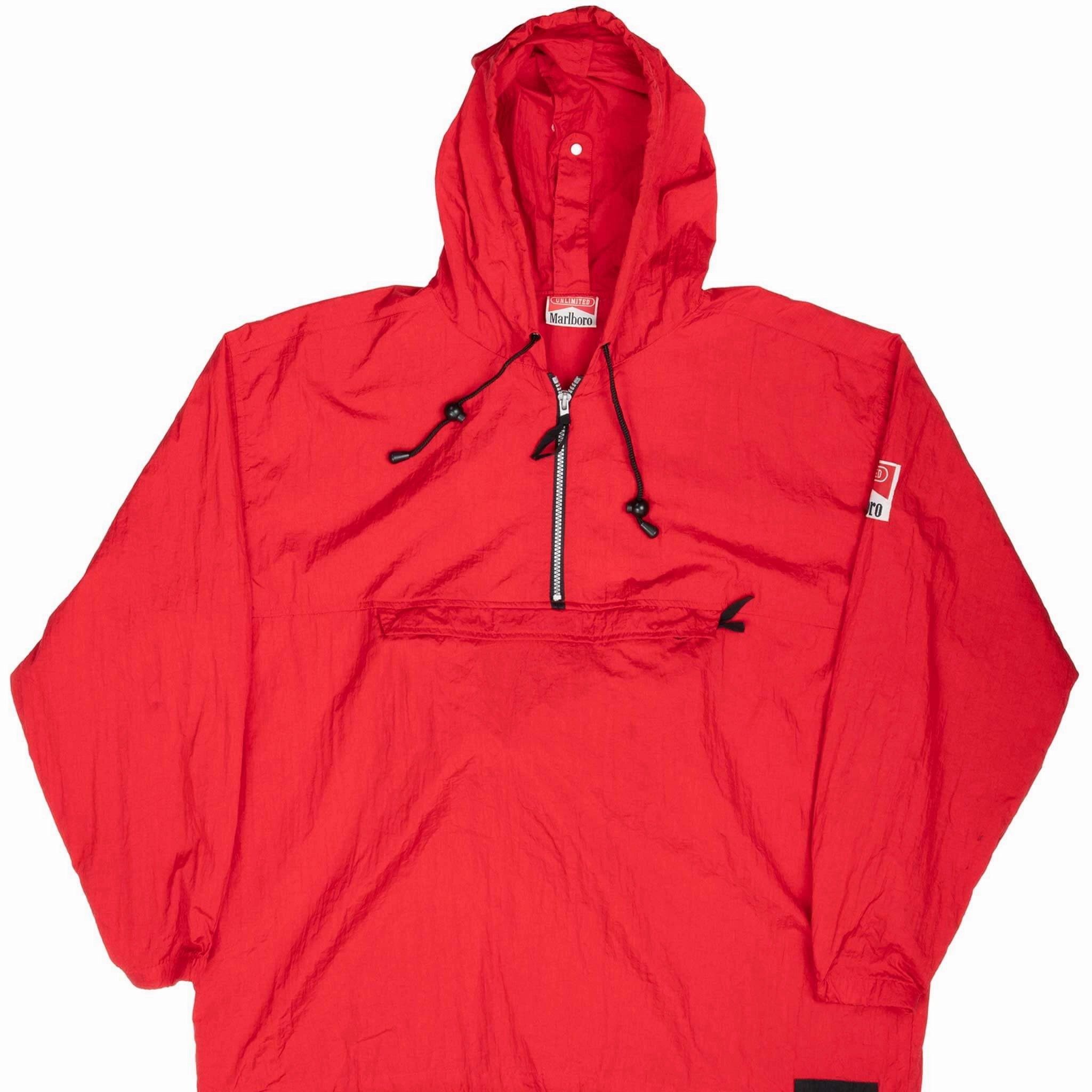 Limited Edition VINTAGE MARLBORO RED PACKABLE WINDBREAKER JACKET 1990S MEDIUM