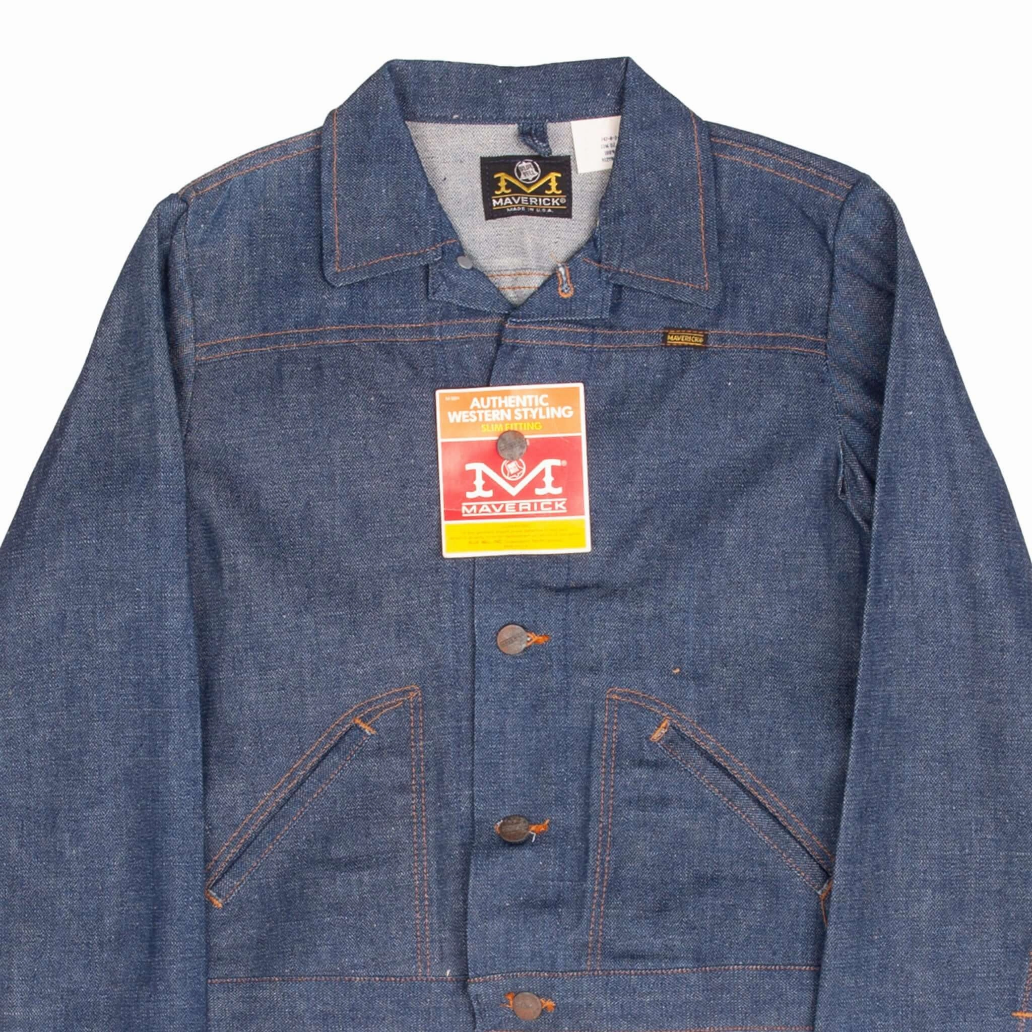 VINTAGE MAVERICK BLUE BELL DENIM JACKET 1970S SIZE 14 WOMAN MADE USA DEADSTOCK Cologne