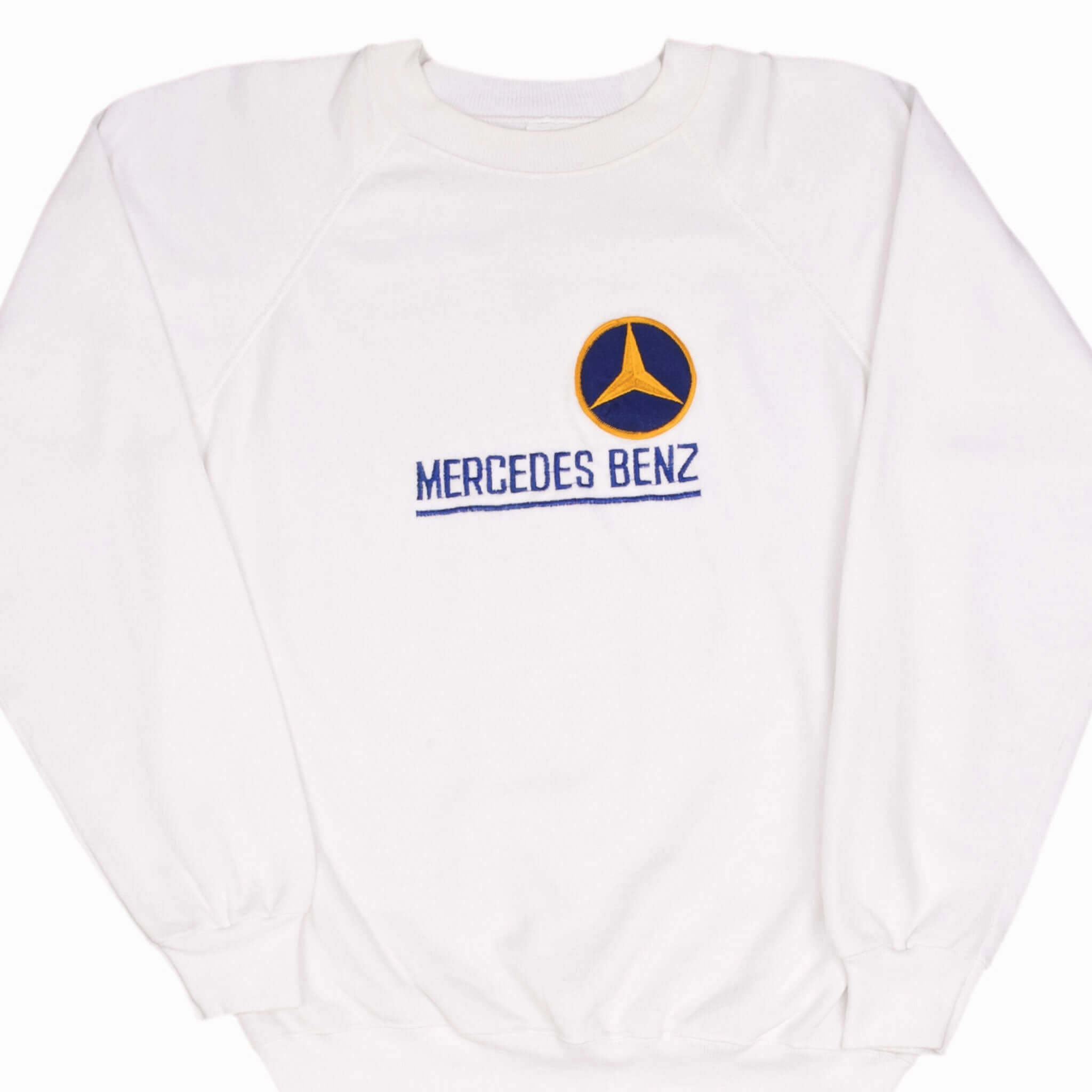 Premium Comfort Ribbed Cuffs VINTAGE MERCEDES BENZ EMBROIDERED 1980S SWEATSHIRT SIZE LARGE MADE IN USA