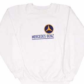 Premium Comfort Ribbed Cuffs VINTAGE MERCEDES BENZ EMBROIDERED 1980S SWEATSHIRT SIZE LARGE MADE IN USA