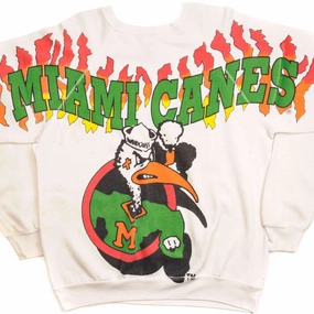 VINTAGE MIAMI HURRICANES FOOTBALL SWEATSHIRT SIZE LARGE MADE IN USA Linen Cozy Warmth