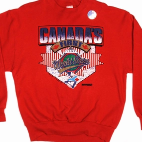 anti shrinking VINTAGE MLB CANADA WORLD SERIES SWEATSHIRT 1992 SIZE LARGE NOS
