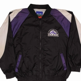 Compression Fit VINTAGE MLB COLORADO ROCKIES NYLON WINDBREAKER JACKET 1990S SIZE LARGE