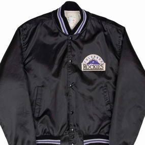 VINTAGE MLB COLORADO ROCKIES SATIN VARSITY JACKET 1990S XL MADE IN USA Fashionable Protection Active Outerwear