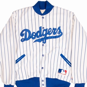 VINTAGE MLB LOS ANGELES DODGERS 1980S VARSITY JACKET SIZE LARGE MADE IN USA Moisture Wicking Liner Hairspray