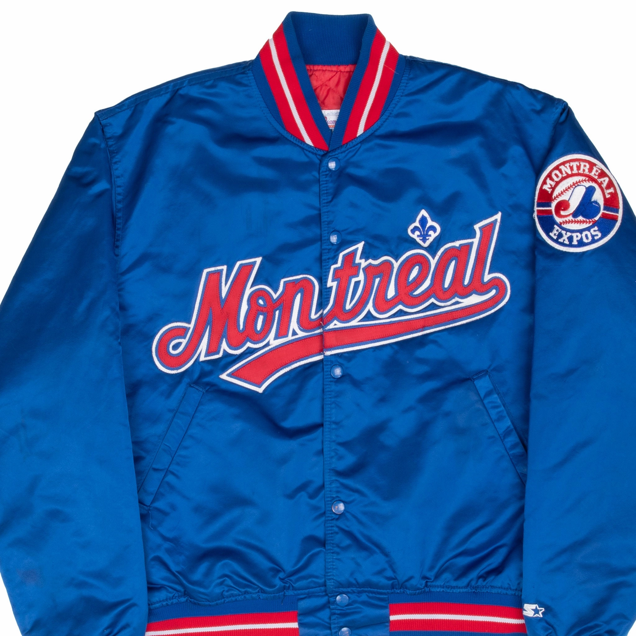 VINTAGE MLB MONTREAL EXPOS STARTER SATIN BOMBER JACKET 1990S XL MADE IN USA Algorithm