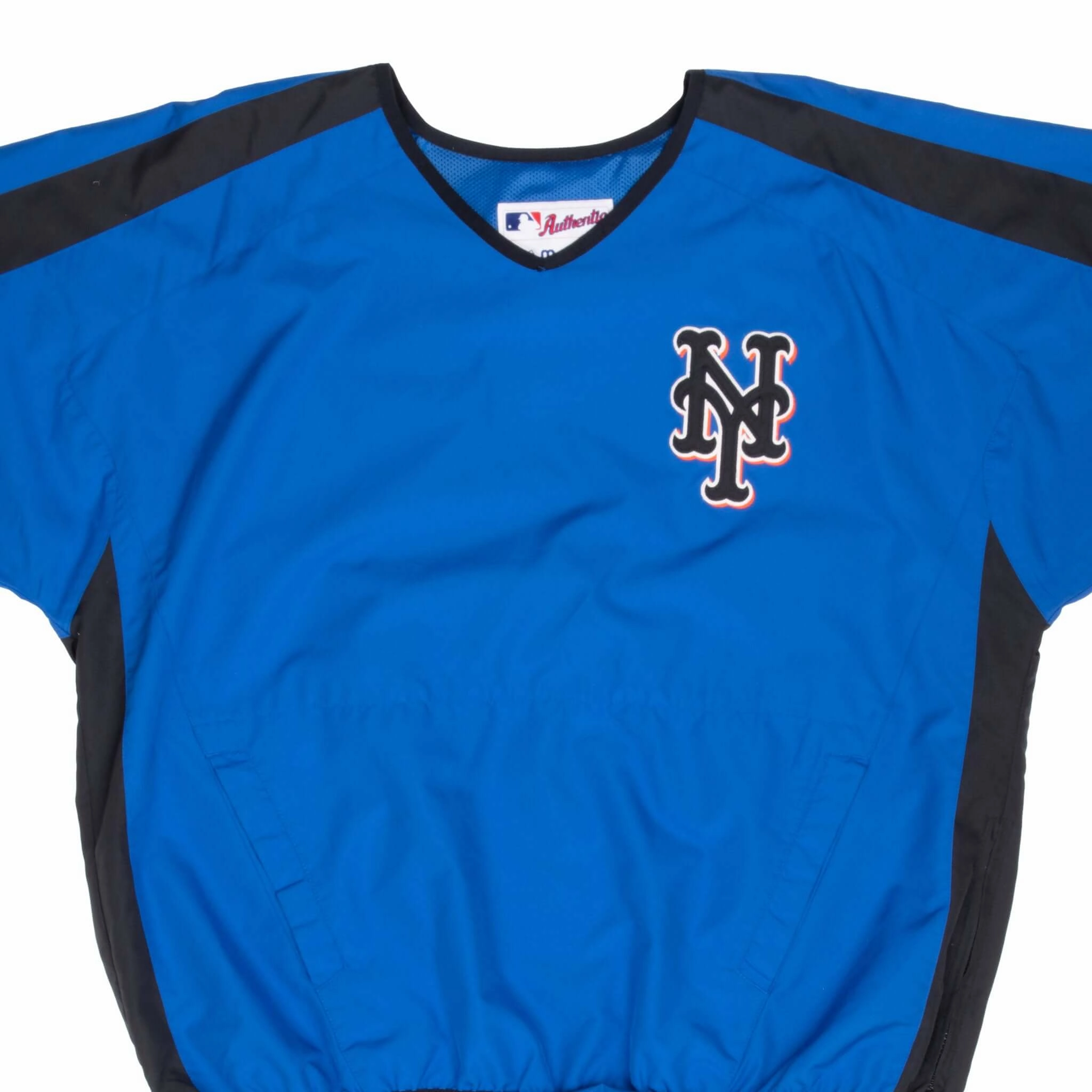 Insulated Wear high - street buy VINTAGE MLB NEW YORK METS SHORT SLEEVE PULLOVER WINDBREAKER 2000S LARGE